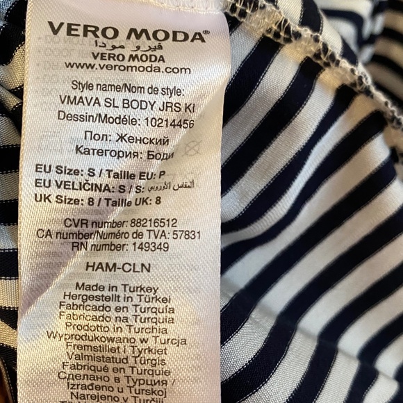 Vero Moda Navy Stripes Bodysuit - Picture 12 of 12